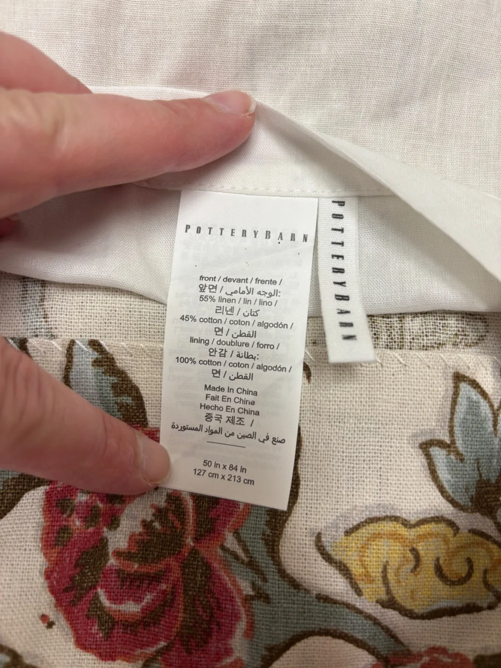 Pottery Barn Cynthia Palampore Linen Cotton Set of 2 Printed Curtains 50x84”